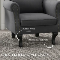 HOMCOM Chesterfield-Style Accent Chair - Grey(m-6)