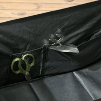 Outsunny Folding Garden Trolley, Outdoor Wagon Cart with Carry Bag, for Beach, Camping, Festival, 120KG Capacity, Black(m-8)