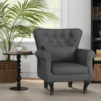 HOMCOM Chesterfield-Style Accent Chair - Grey(m-2)