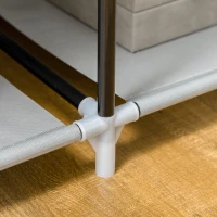 HOMCOM Stoffen Kledingkast, Opbergoplossing, 6 Planken, 1 Kledingstang, Grijs(m-9)