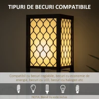 HOMCOM Lampa de podea coloana din MDF si plastic PP cu 2 rafturi, pentru camera de zi, studiu si dormitor, 26x26x156cm, alb si negru(m-7)