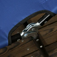 Outsunny Set of Two Metal Frame Folding Sun Loungers - Blue(m-7)