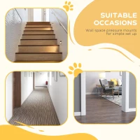 PawHut Pressure Fit Dog Stair Gate No Drilling Safety Gate Auto Close for Doorways, Hallways, 74-80cm Adjustable, 94cm Tall, White(m-6)