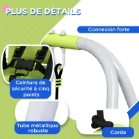 Outsunny Balançoire portique balançoire 2 en 1 pour bébé ceinture de sécurité à 5 points intérieure extérieure vert(m-7)
