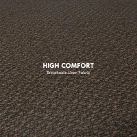 HOMCOM Round Ottoman Stool with Storage, Linen Fabric Upholstered Foot Stool with Padded Seat, Hidden Space and Wood Legs(m-5)