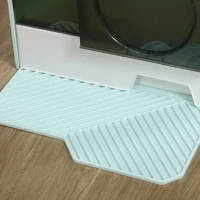 PawHut Hooded Cat Litter Tray w/ Scoop Light Blue(m-9)
