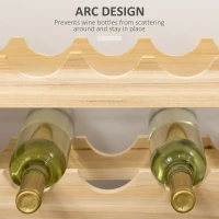 HOMCOM 72 Bottle Wooden Wine Shelf, 6 Tier Shelf, Shelving Storage Holder Standing Holds Pine Cellar Standing(m-5)