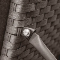 Outsunny 3PC Rattan Sun Lounger  Set Garden Recliner Chairs with Side Table 5-Position Adjustable Lounger back Beach Pool Grey(m-9)