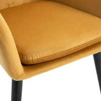 HOMCOM Set de 2 scaune cu cotiere 54x56x74cm, galben(m-10)