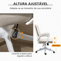 Vinsetto Cadeira de Escritório Ergonómica Giratória e com Altura Ajustável e Suporte Lombar 62x69x92-100 cm Bege(m-4)