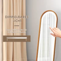 HOMCOM Staande spiegel Wandspiegel Volledige lengte spiegel inclusief wandbevestiging, 50 x 4 x 1515 cm, Zwart(m-5)