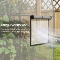 Outsunny Polytunnel Greenhouse Walk-in Grow House with Plasric Cover, Door, Mesh Window and Steel Frame, 3 x 2 x 2m, Clear(m-6)