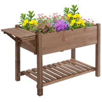 Outsunny Jardiniera din lemn pentru gradina, 123x54x74cm, maro(m-11)