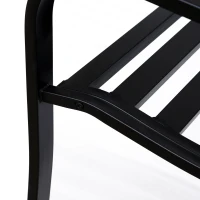 Outsunny Banca pentru exterior din metal, 127x60x89cm, negru(m-9)