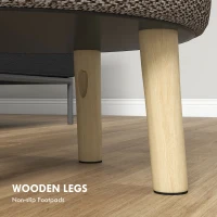 HOMCOM Round Linen-Look Storage Ottoman - Light Grey(m-7)