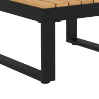 Outsunny Salotto da Giardino con 2 Divanetti, Seduta Angolare e Tavolino con Piano a Doghe, Grigio(m-9)