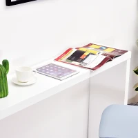 HOMCOM Birou modern cu biblioteca incorporata, Finisaj din lemn alb(m-5)