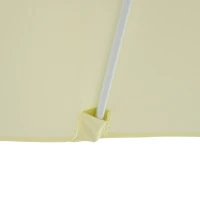 Outsunny Ombrellone da Esterno da 2.5 m ad Altezza Regolabile in Alluminio, Metallo e Poliestere, Bianco Beige(m-9)
