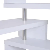 HOMCOM Birou modern cu biblioteca incorporata, Finisaj din lemn alb(m-8)