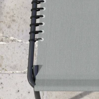 Outsunny Folding Sun Lounger, with Four-Position Back - Light Grey(m-9)