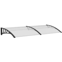 Outsunny Door Awning, 75 x 195 cm Polycarbonate Cover for Window, Front Door, Outdoor, Patio, UV Rain Snow Protection Shelter, Clear(m-1)