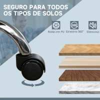 Vinsetto Cadeira de Escritório com 6 Pontos de Massagem por Vibração Aquecimento Estofada em Couro PU 67x67x113-121 cm Cinza(m-8)