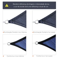 Outsunny Vela de Sombra Retangular 4x6 m Toldo de Vela HDPE com Proteção UV Aneis em Forma de D e Cordas para Jardim Pátio Piscina Azul(m-6)