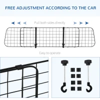 PawHut Heavy Duty Pet Dog Car Barrier Black(m-4)