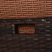 Outsunny 5 Piece Rattan Wicker Weave Sofa Set, Mixed Brown(m-11)