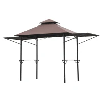 Outsunny 250L x 150W cm Waterproof BBQ Gazebo-Coffee(m-1)