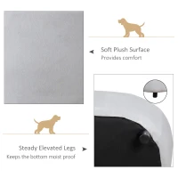 PawHut Dog Sofa for XS and S-Size Dogs, Pet Couch with Thick Sponge Padded Cushion, Cat Lounge Bed with Washable Cover, Wooden Frame(m-5)