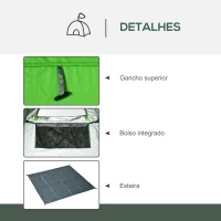 Outsunny Tenda de Duche Tenda de Privacidade Portátil com 1 Gancho Bolso Bolsa de Transporte e UV20+ 126x124x189 cm Verde(m-6)