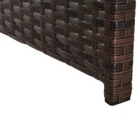 Outsunny 5 Piece Rattan Wicker Weave Sofa Set, Mixed Brown(m-10)