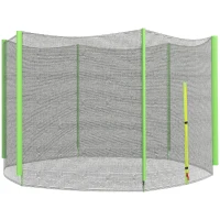 SPORTNOW Rete di Protezione per Trampolini a 6 Pali con Ingresso con Cerniera, in PE, Ø244x180 cm, Nero e Verde(m-1)