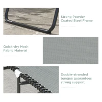 Outsunny Folding Sun Lounger, with Four-Position Back - Light Grey(m-5)