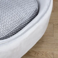 PawHut Dog Sofa for XS and S-Size Dogs, Pet Couch with Thick Sponge Padded Cushion, Cat Lounge Bed with Washable Cover, Wooden Frame(m-7)