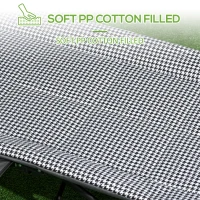 Outsunny Foldable Camp Bed, Padded Patio Camping Bed with Carry Bag, Magazine Bag and Cup Holder for Outdoor, Garden, Black(m-5)