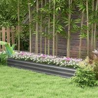 Outsunny 60 x 240cm Galvanised Steel Planter, with Open Bottom(m-10)