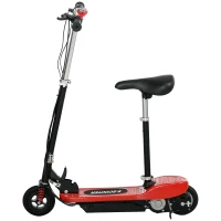 HOMCOM Steel Ride on Powered Scooter, Folding E-Scooter with Warning Bell, 15km/h Maximum Speed, for 6-14 Years Old, Red(m-11)