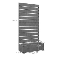 Outsunny Raised Bed for Garden, Planter with Trellis for Climbing Plants, Vines, Planter Box with Drainage Gap, Dark Grey(m-3)