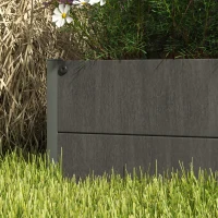 Outsunny Raised Bed for Garden, Planter with Trellis for Climbing Plants, Vines, Planter Box with Drainage Gap, Dark Grey(m-8)