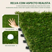 Outsunny Relva Artificial 30x30cm 10 Peças com Altura de 25mm Alta Densidade 11000 para Exterior Pátio Terraço Verde(m-4)