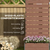 Outsunny 34 x 69.5cm Garden Planter Box, with Back Trellis, Brown(m-5)