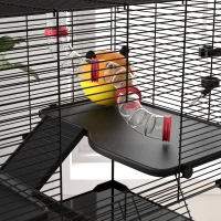 PawHut Gerbil Cage, Dwarf Hamster Cage, with Deep Glass Bottom, Tunnels, Ramps, Hut, Exercise Wheel, 78.5 x 48.5 x 57cm(m-9)