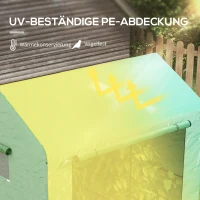 Outsunny Kas Kweekhuis Kweekbed, weerbestendig, oprolbare deur, 200 x 200 x 140 cm, Groen(m-4)