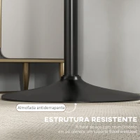 HOMCOM Mesa de Bar Redonda Mesa Alta de Cozinha Moderna com Estrutura de Aço para 2 Pessoas Ø60x102 cm Preto(m-6)