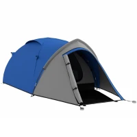 Outsunny Two-Man Dome Tent, with Front Vestibule - Blue/Grey(m-11)