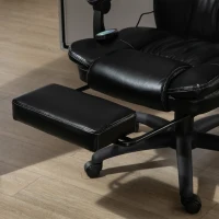 Vinsetto Scaun de birou, Scaun directorial, Scaun pivotant, cu functie de masaj, functie de inclinare, piele artificiala, spuma, plastic PP, nailon, negru, 68,5 x 68,5 x 119-127 cm(m-9)