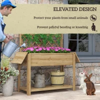 Outsunny Strat de Grădină Înălțat cu Grilaj pentru Plante, Jardinieră Înălțată cu Rafturi Laterale Pliabile, 243.5x192x195 cm, Gri(m-7)