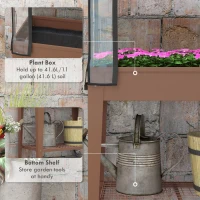 Outsunny Strat de gradina inaltat cu acoperis de sera, Jardiniera(m-5)